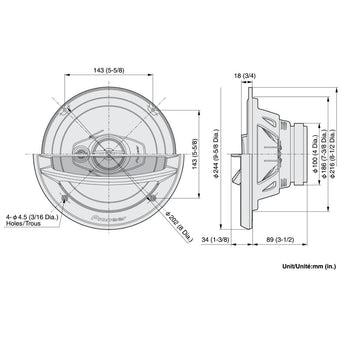 Pioneer TS-A2013I Speakers 8” 20cm 3 Way Car Door Shelf Coaxial System 80w RMS-2