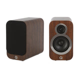 Q Acoustics 3010i Slim Line Bookshelf Stand Mount Speakers English Walnut Pair-0