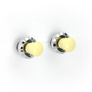 RetroSound Knob Set 68-78  Ivory Front and Rear Chrome Knobs for RetroRadios