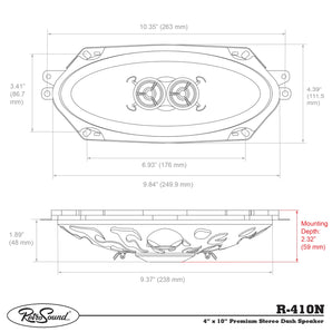 RetroSound Premium Single Triax Speaker 4x10 Inch with Bracket RS-UB1KT 90w RMS