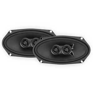 RetroSound Premium Triax 3 Way Stereo Speakers 4x8 Inch Sold as a Pair 60w RMS