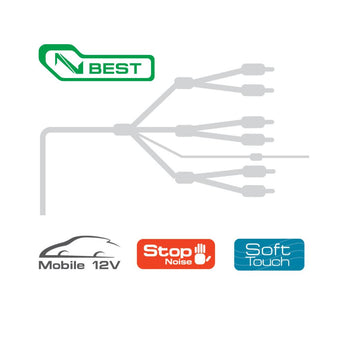 Connection Best BT6 250 2.5m 8.2 ft 6 Channel Car RCA Amp Cable Lead-2