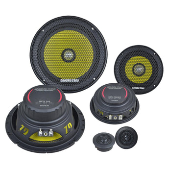 Ground Zero Titanium GZTC 165.3X-ACT 6.5 Inch 3 Way Component Speakers 150w RMS-2