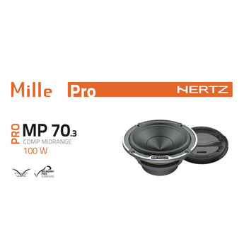 Hertz Mille Pro MP 70.3 3" Inch 70mm Car Midrange Speakers Set 100w Peak Pair-5