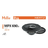 Hertz Mille Pro MPX 690.3 6x9" Car 3 Way Coaxial Parcel Shelf Speakers 130w Pair-5