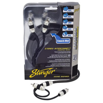 Stinger SI8212 8000 Series 2 Channel Triple Shielded RCA Interconnect Cable 3.7m-3