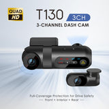 Viofo T130 Dash Cam Front Rear & Interior 3 Channel Taxi Uber HD GPS WIFI Camera-5